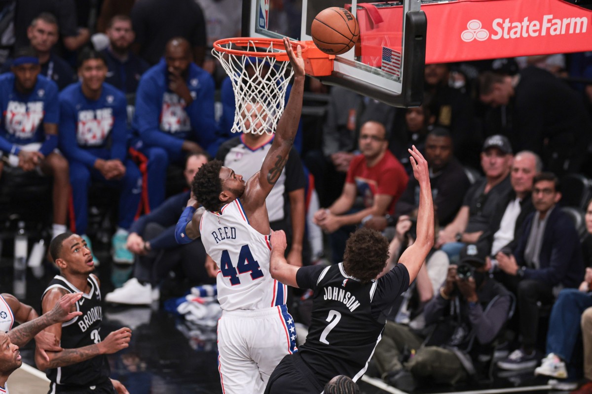 Paul Reed during the 76ers' 2023 playoff series against the Brooklyn Nets.