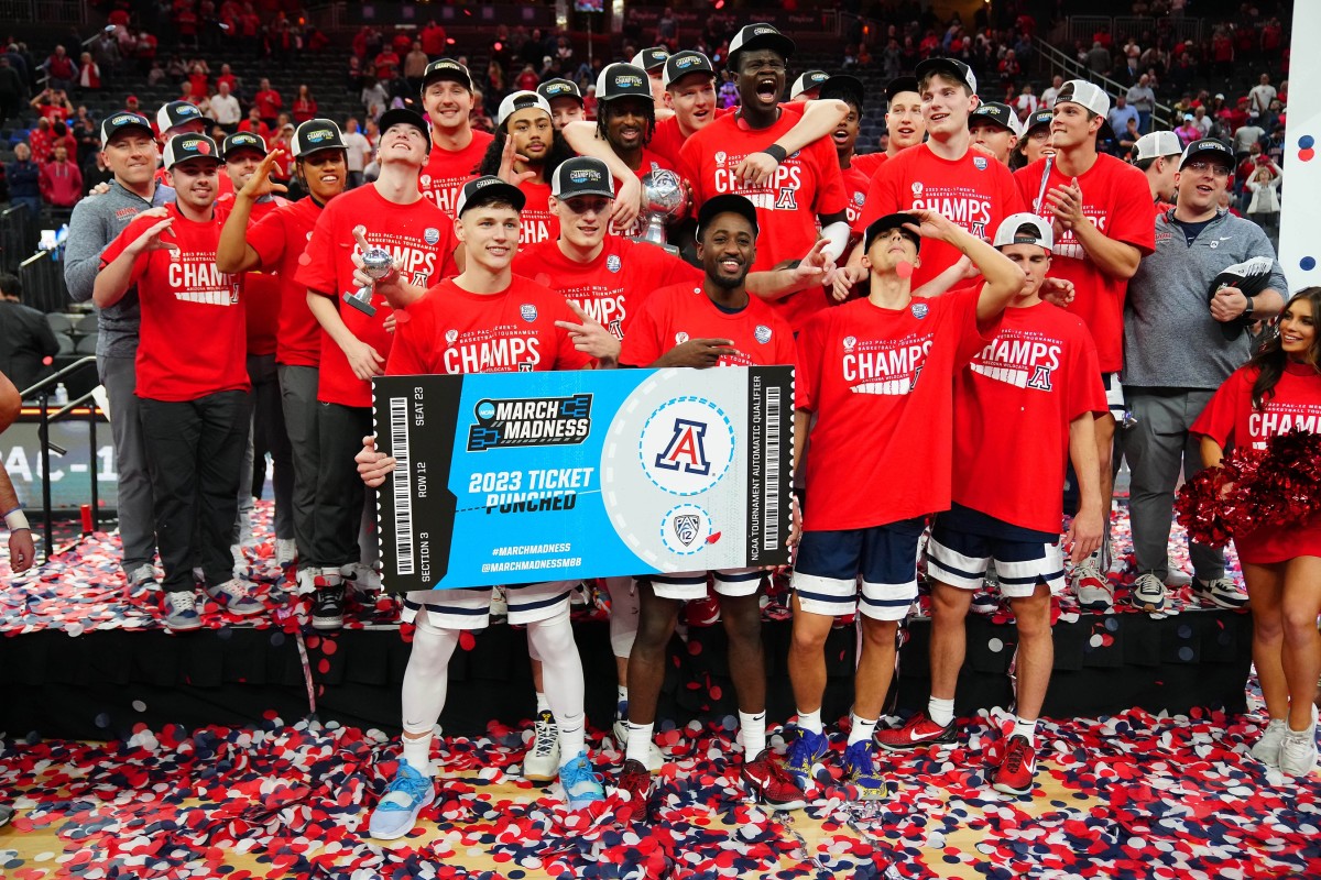 Arizona after defeating UCLA in the Pac-12 championship game (March 2023).