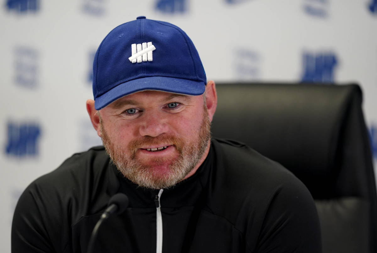 Wayne Rooney pictured speaking to the media during his first press conference as manager of Birmingham City in October 2023