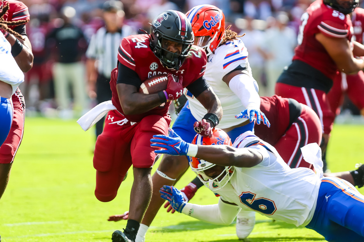 Mario Anderson Jr. Shedding A Gator Tackler In The First Half (14th Oct. 2023)