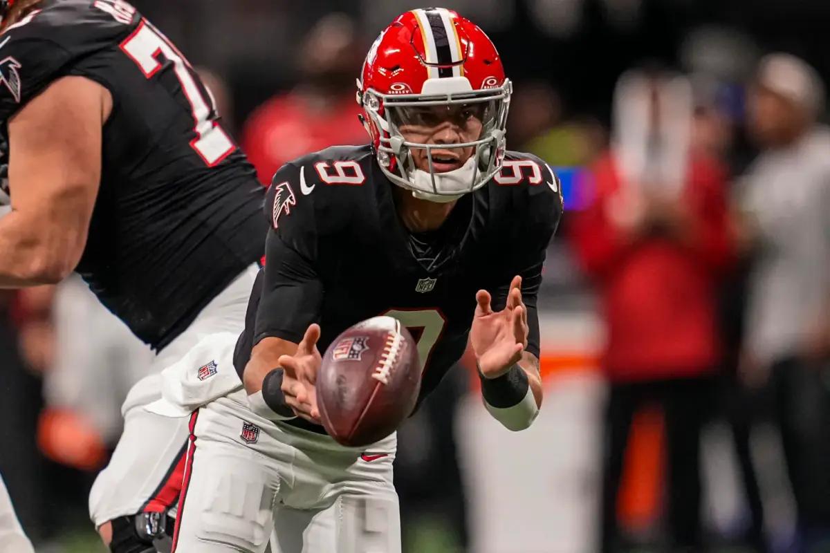 Atlanta Falcons quarterback Desmond Ridder threw a career-high three interceptions Sunday against the Washington Commanders.