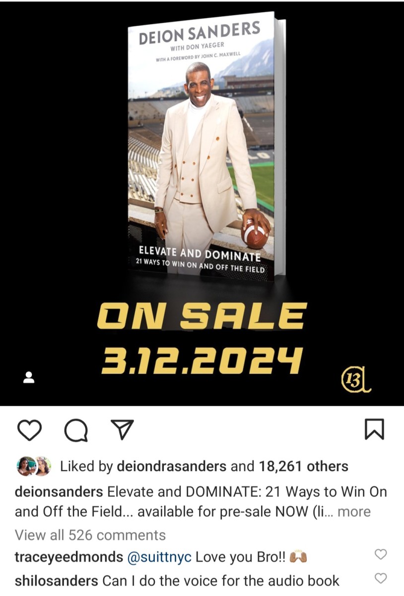 Shilo Sanders trolling his father on a book release