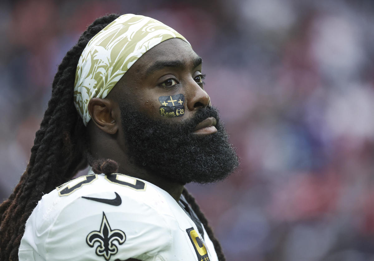 New Orleans Saints linebacker Demario Davis (56) looks on before the game