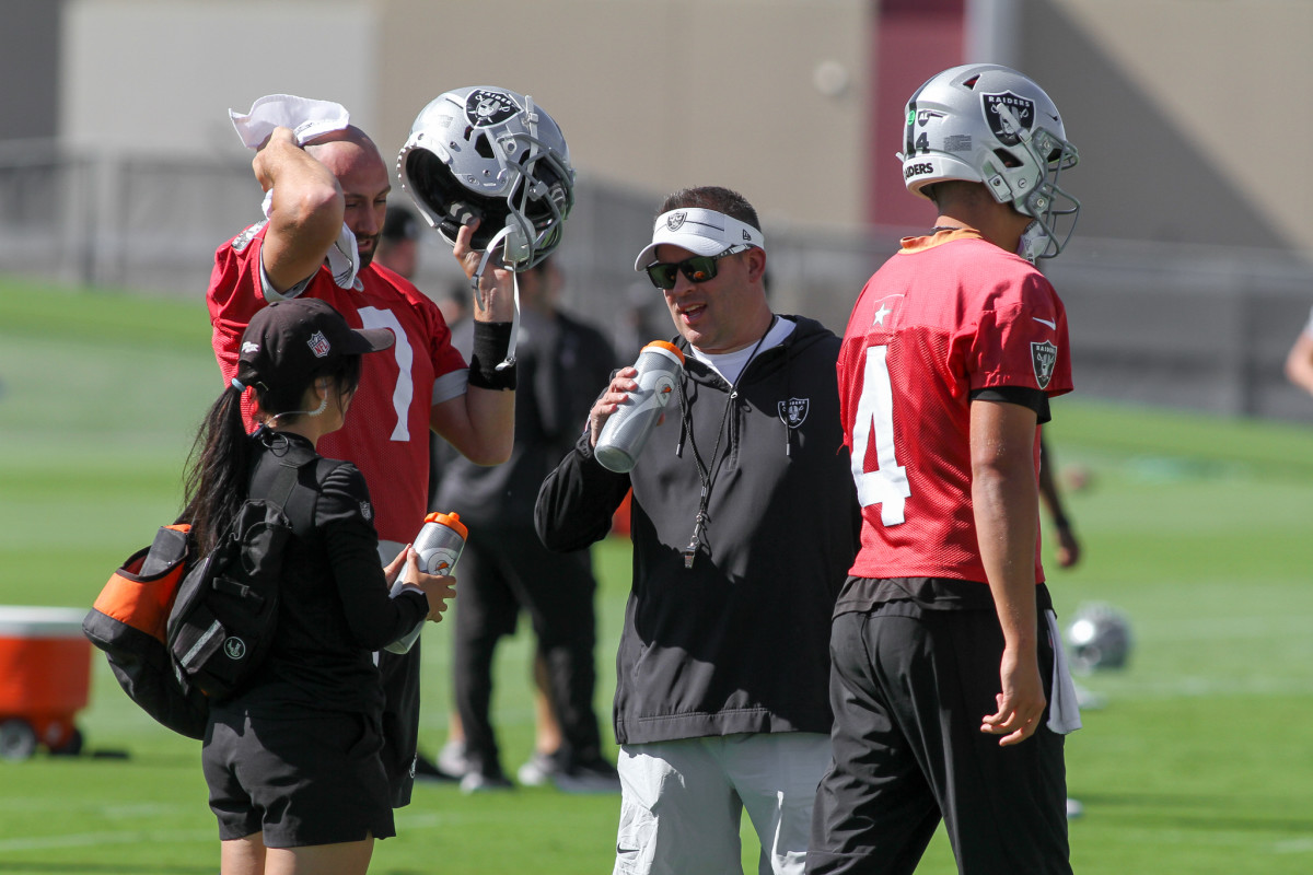 Brian Hoyer, Josh McDaniels, and Aidan O'Connell