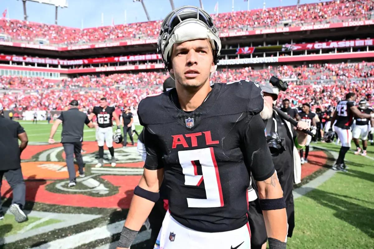 Atlanta Falcons quarterback Desmond Ridder has six turnovers in the past two games.