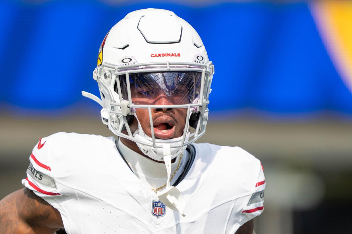 Arizona Cardinals cornerback Kei'Trel Clark (13) before the game against the Los Angeles Rams at SoFi Stadium.