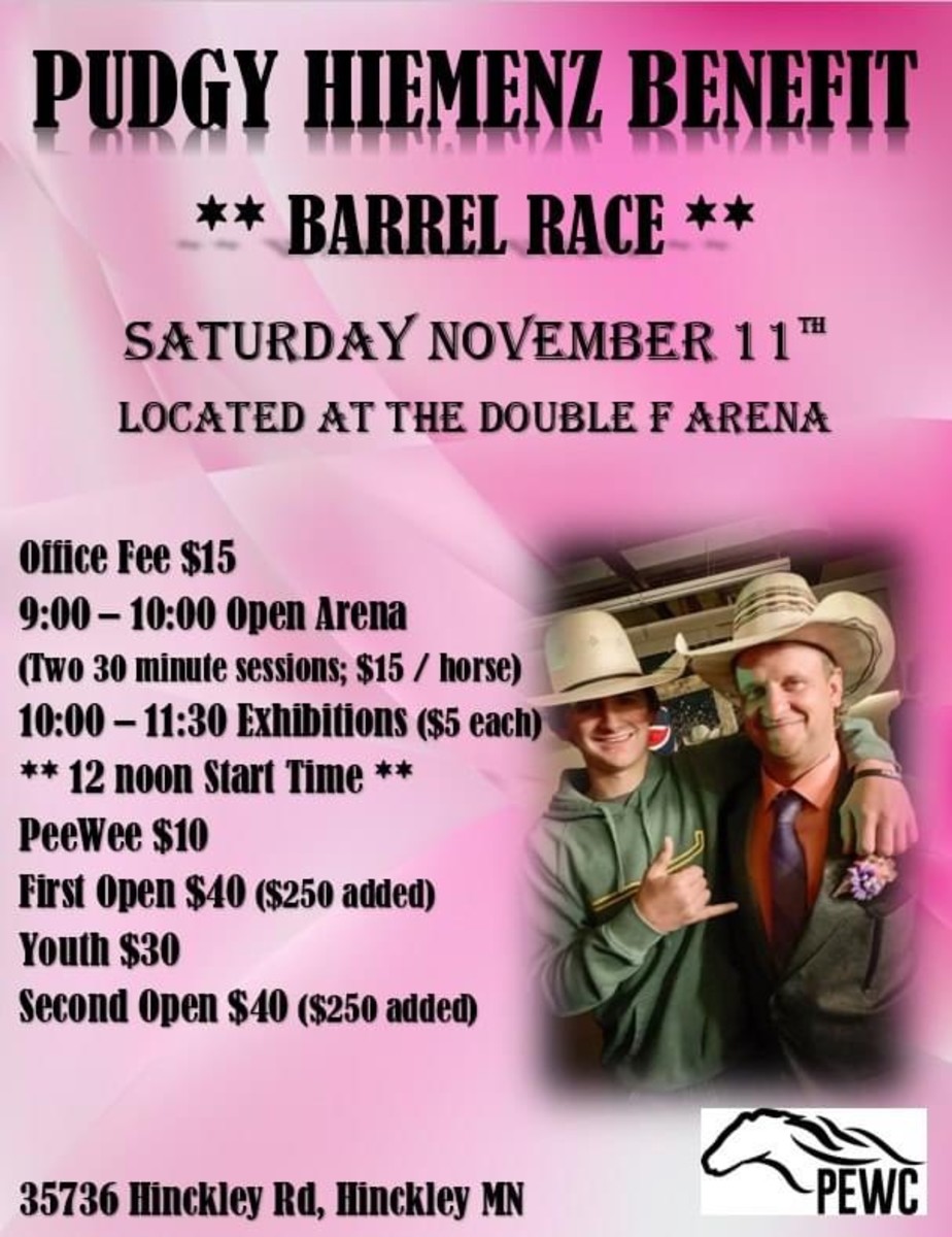 Pudgy Hiemenz Benefit Barrel Race Flyer