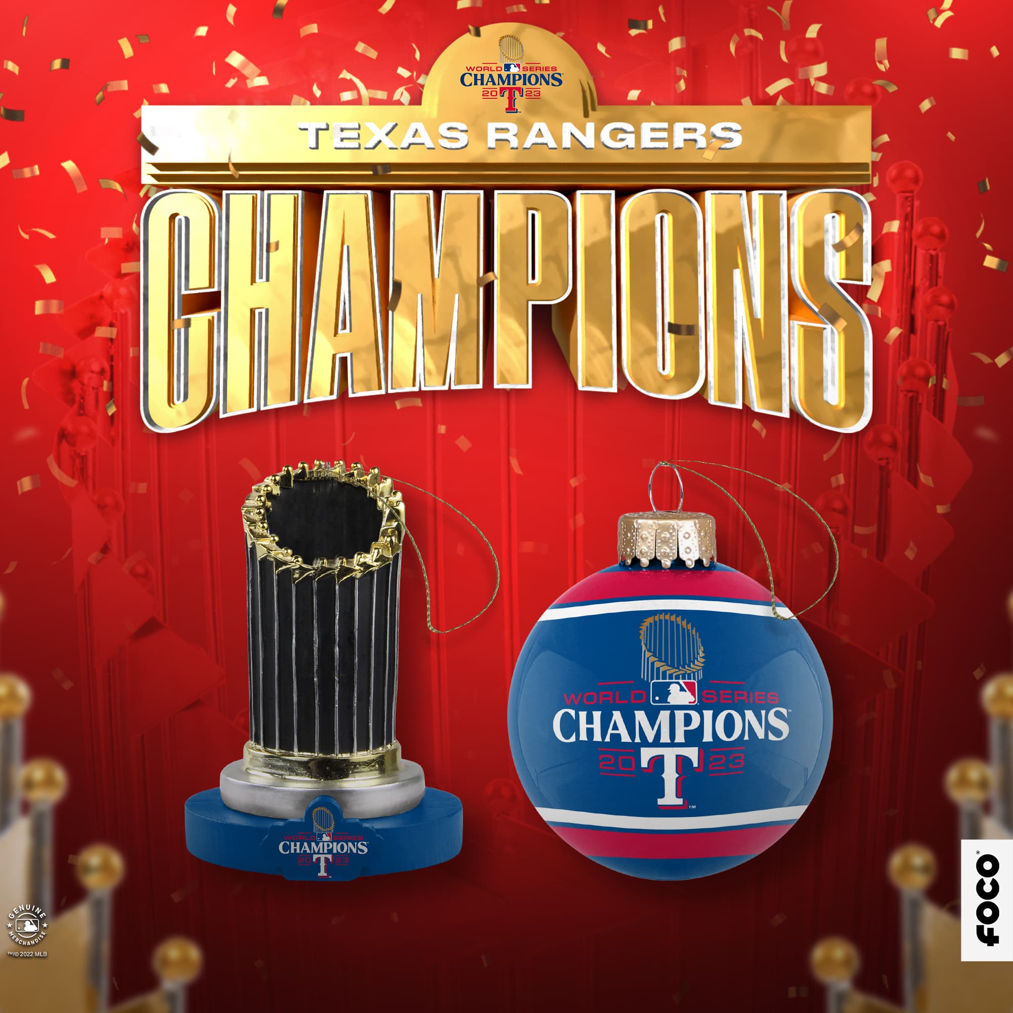 Texas Rangers WS Champions Oraments