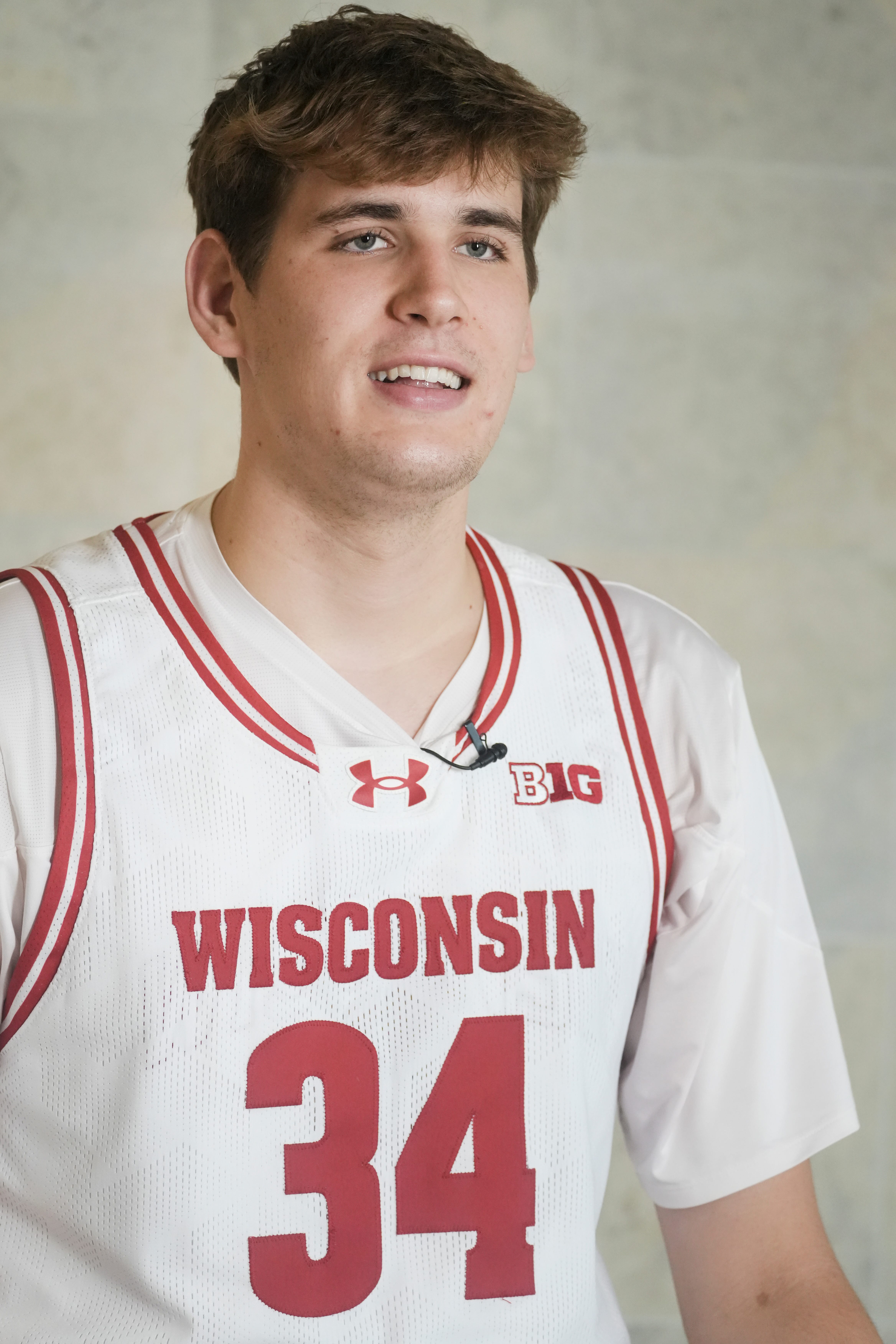 Wisconsin freshman forward Gus Yalden (34) seen during media day Wednesday, Oct. 4, 2023, at the Kohl Center in Madison, Wis. Ebony Cox / Milwaukee Journal Sentinel