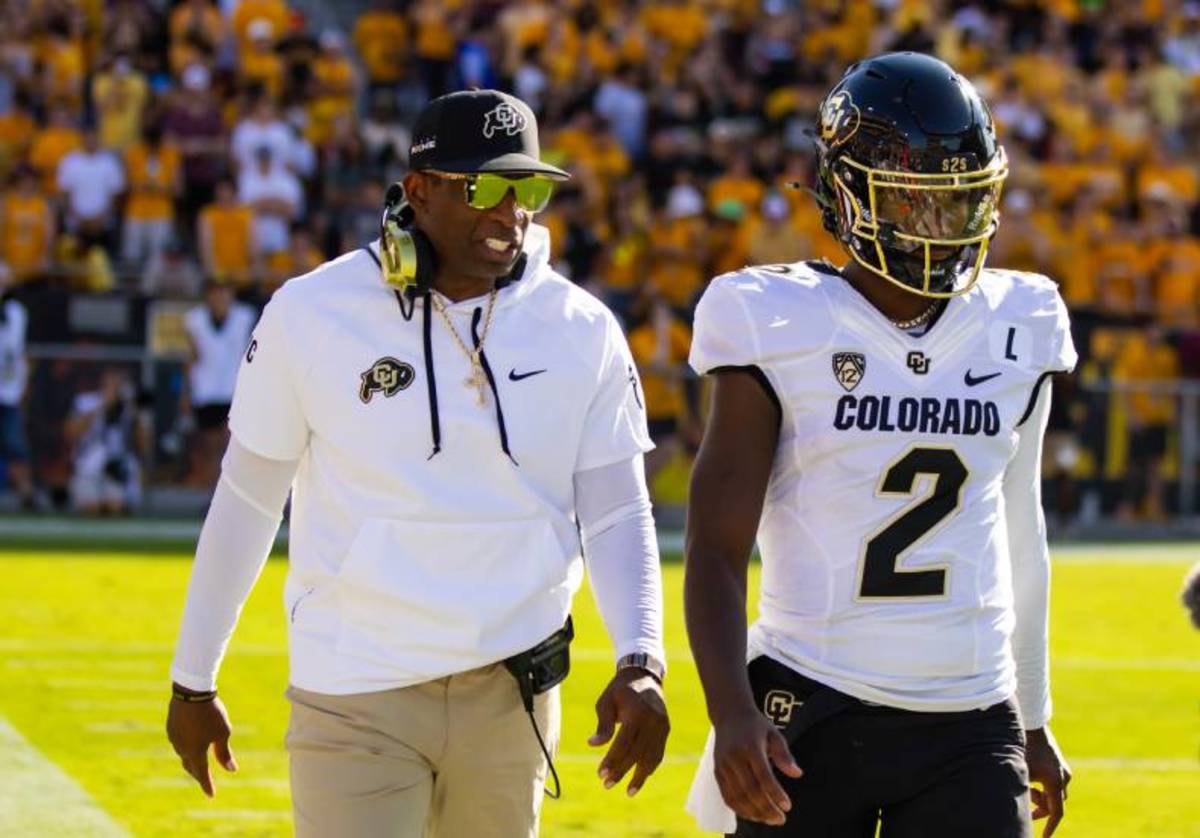 Colorado head coach Deion Sanders and quarterback Shedeur Sanders