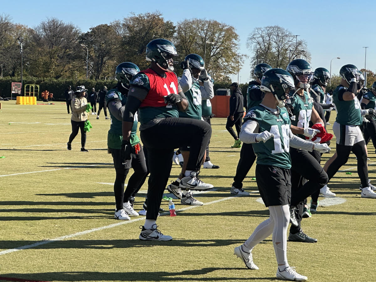 Eagles OT Le'Raven Clark wearing the No. 11 pinnie.