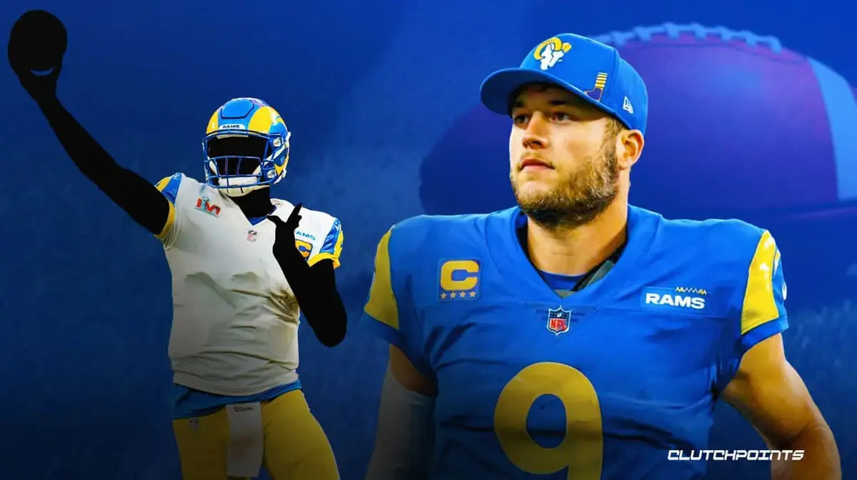 Los Angeles Rams quarterback Matthew Stafford (right).