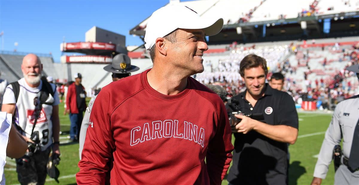 Shane Beamer walking off the field after the win over Jacksonville State (7th Nov., 2023)