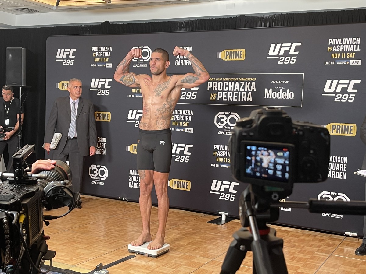 Alex Pereira weighed in at 204 pounds