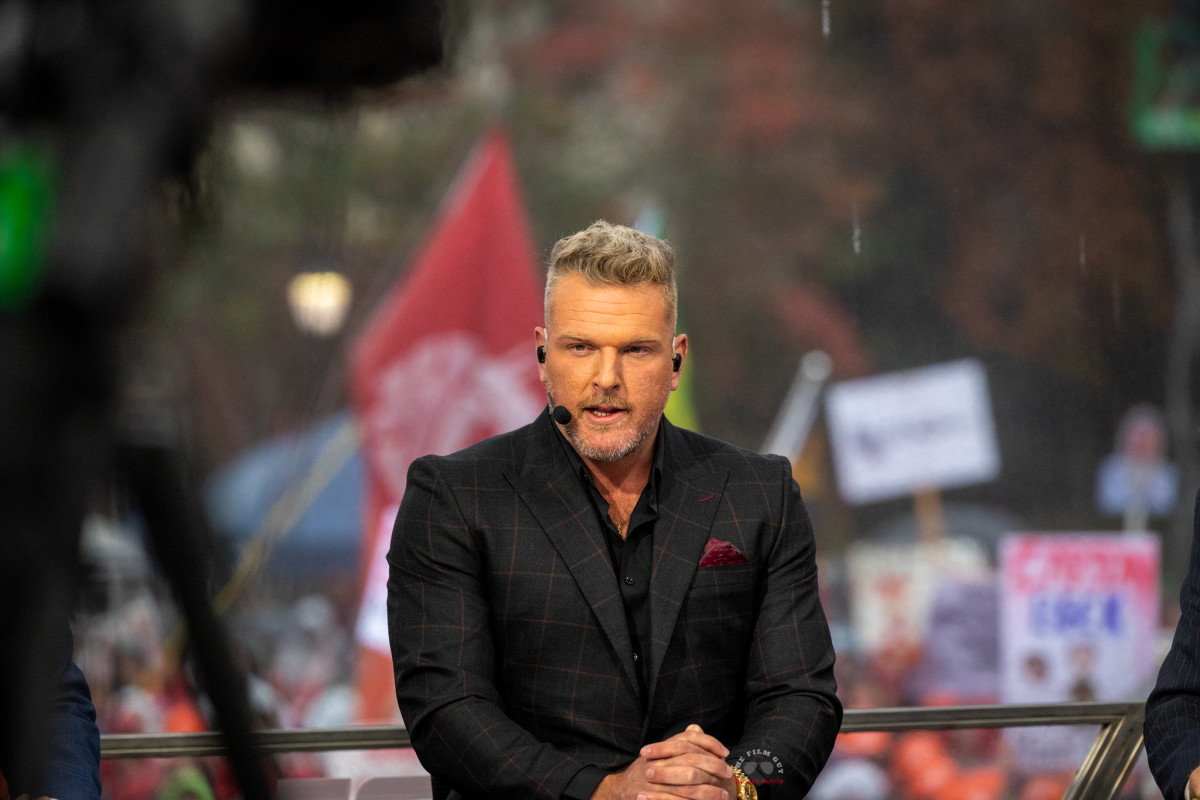 ESPN College Gameday's Pat McAfee on set for Ole Miss versus Georgia in Athens, GA. (Brooks Austin / Dawgs Daily).