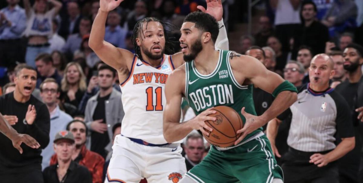 Jalen Brunson (11) and the Knicks face a five-game road trip beginning with Monday's visit to Boston