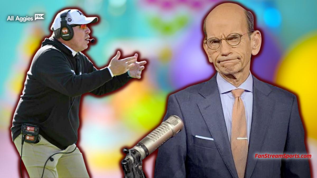 Jimbo Fisher (L) and Paul Finebaum