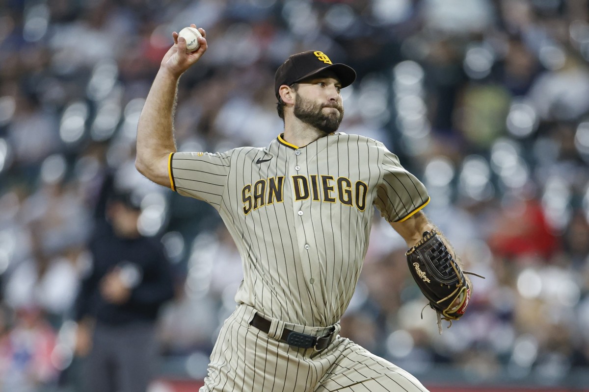 Sep 30, 2023; Chicago, Illinois, USA; San Diego Padres starting pitcher Michael Wacha (52) delivers a pitch against the Chicago White Sox during the first inning at Guaranteed Rate Field. Mandatory Credit: Kamil Krzaczynski-USA TODAY Sports  
