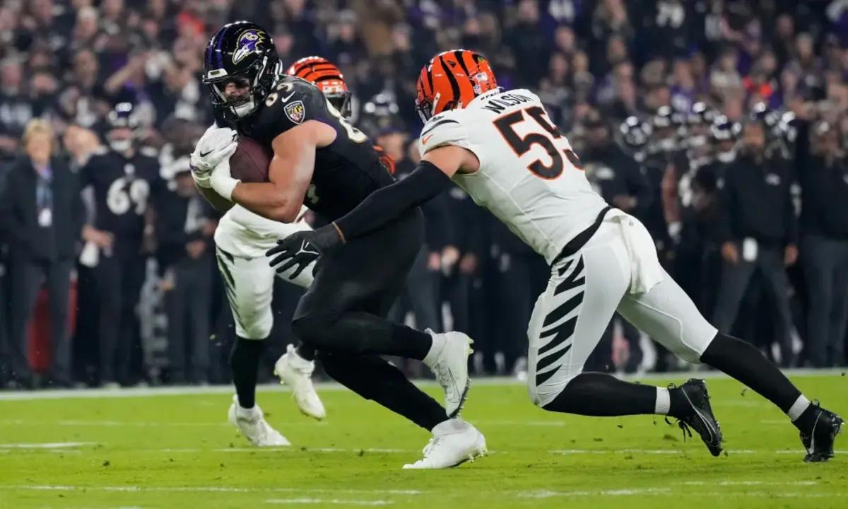 Ravens tight end Mark Andrews is lost for the season after suffering an ankle injury against the Bengals.