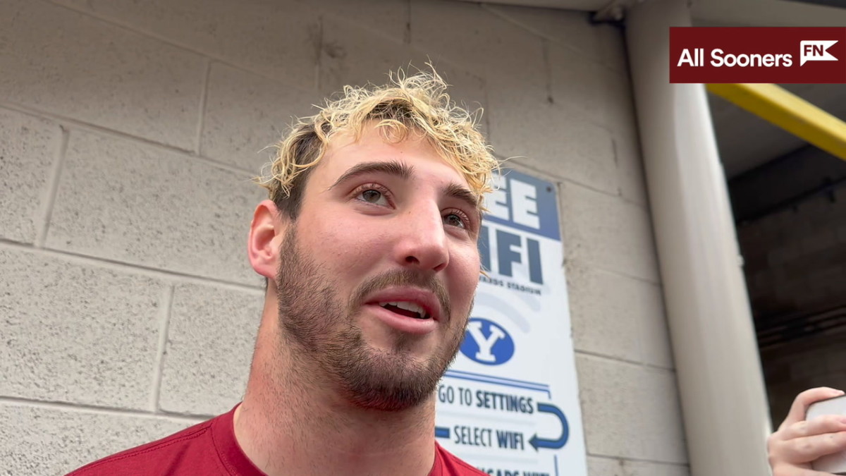 WATCH: Oklahoma LB Danny Stutsman BYU Postgame Interview - Sports ...