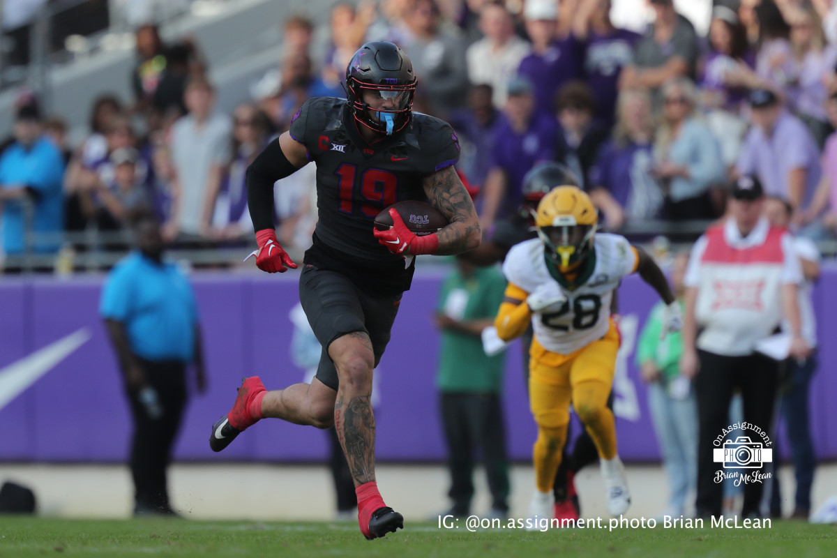 TCU tight end Jared Wiley had a career day against Baylor - November 18, 2023.