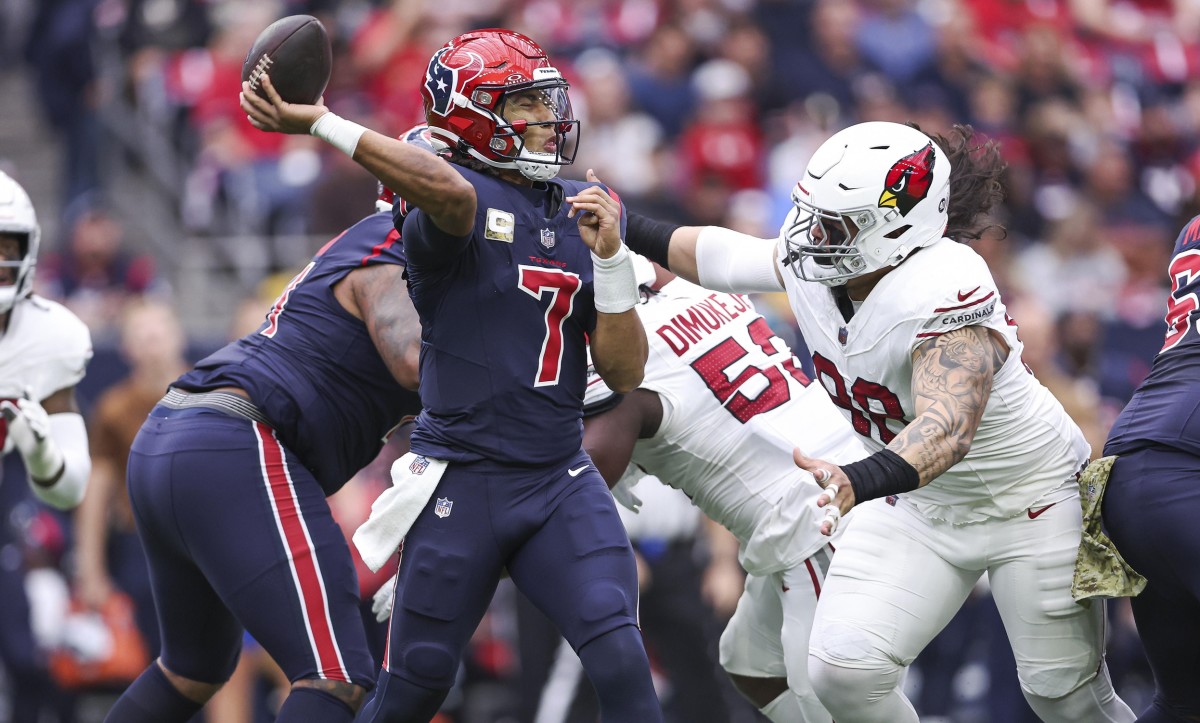 Texans rookie quarterback C.J. Stroud threw three interceptions against the Cardinals but still found a way to win in Week 11.