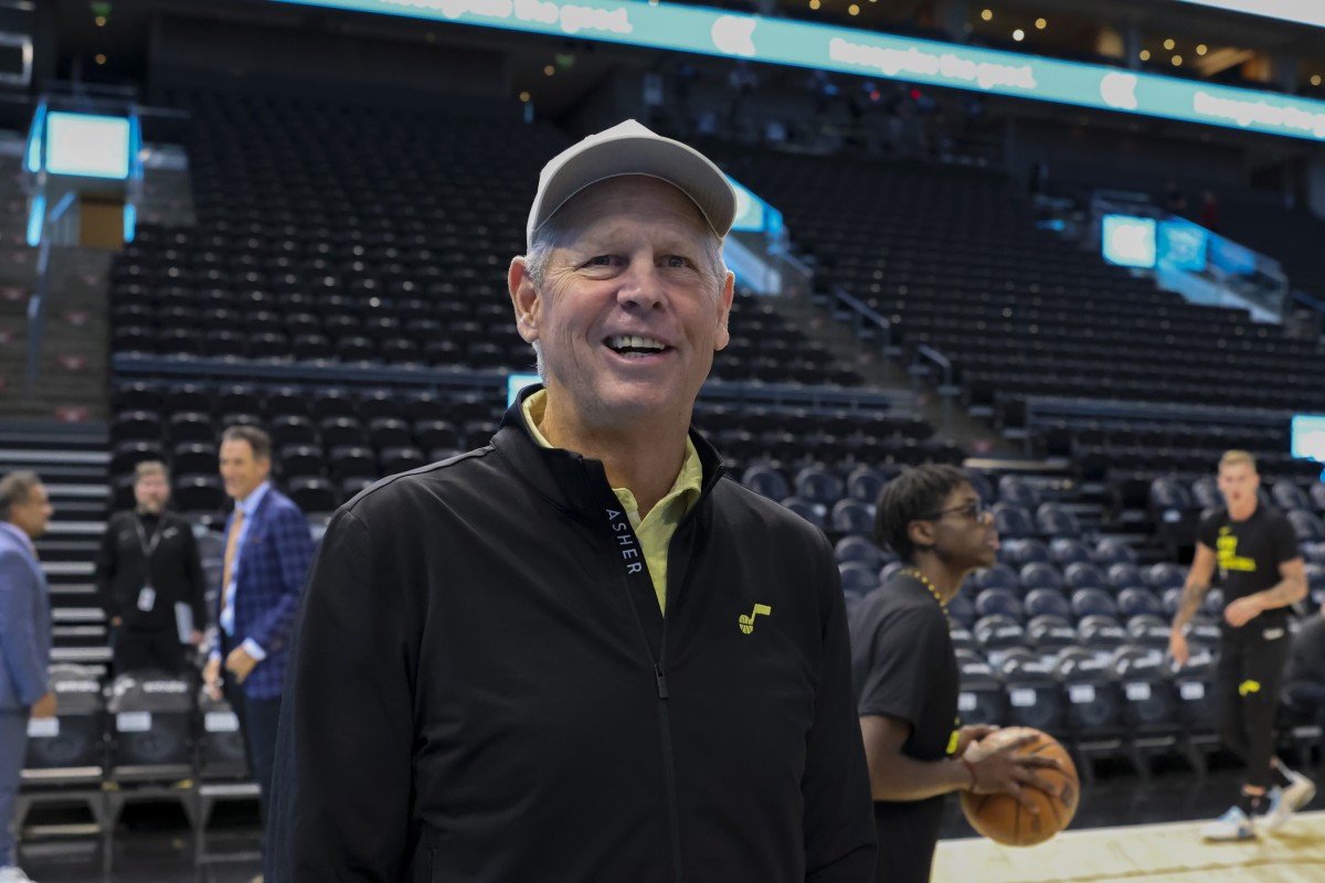 Utah Jazz CEO Danny Ainge before a game against the Los Angeles Clippers at Delta Center.