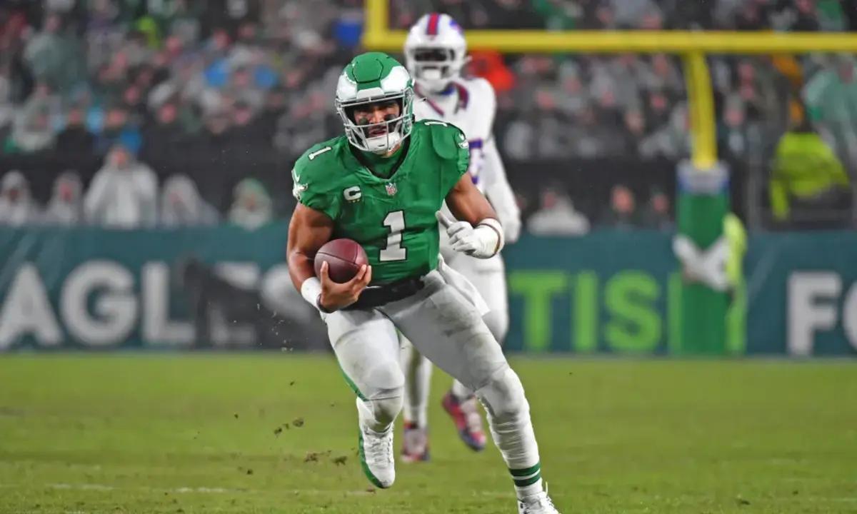 Philadelphia Eagles quarterback Jalen Hurts accounted for five total touchdowns in a 37-34 overtime win over the Buffalo Bills. 