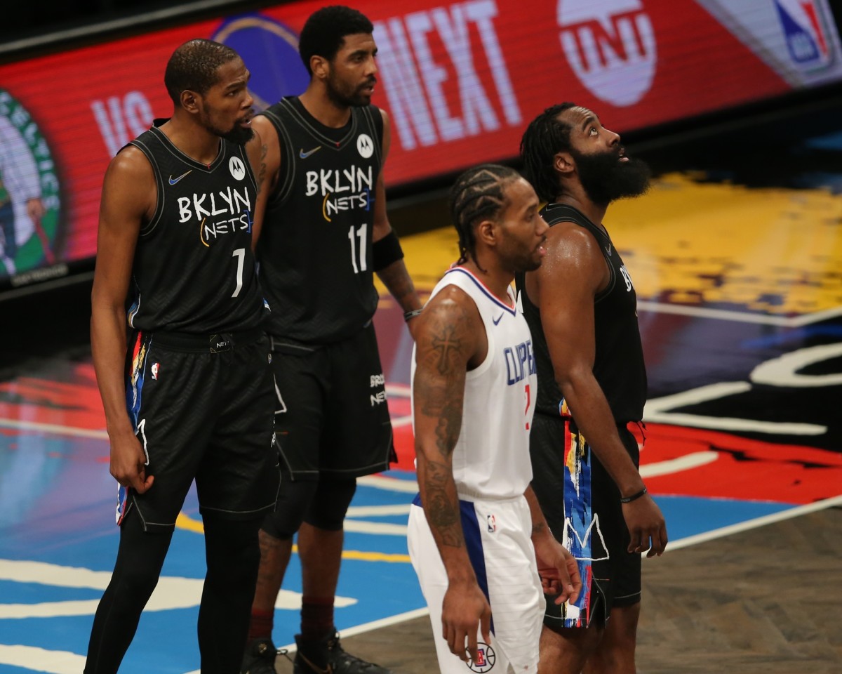 Kyrie Irving, James Harden, Kevin Durant, Brooklyn Nets