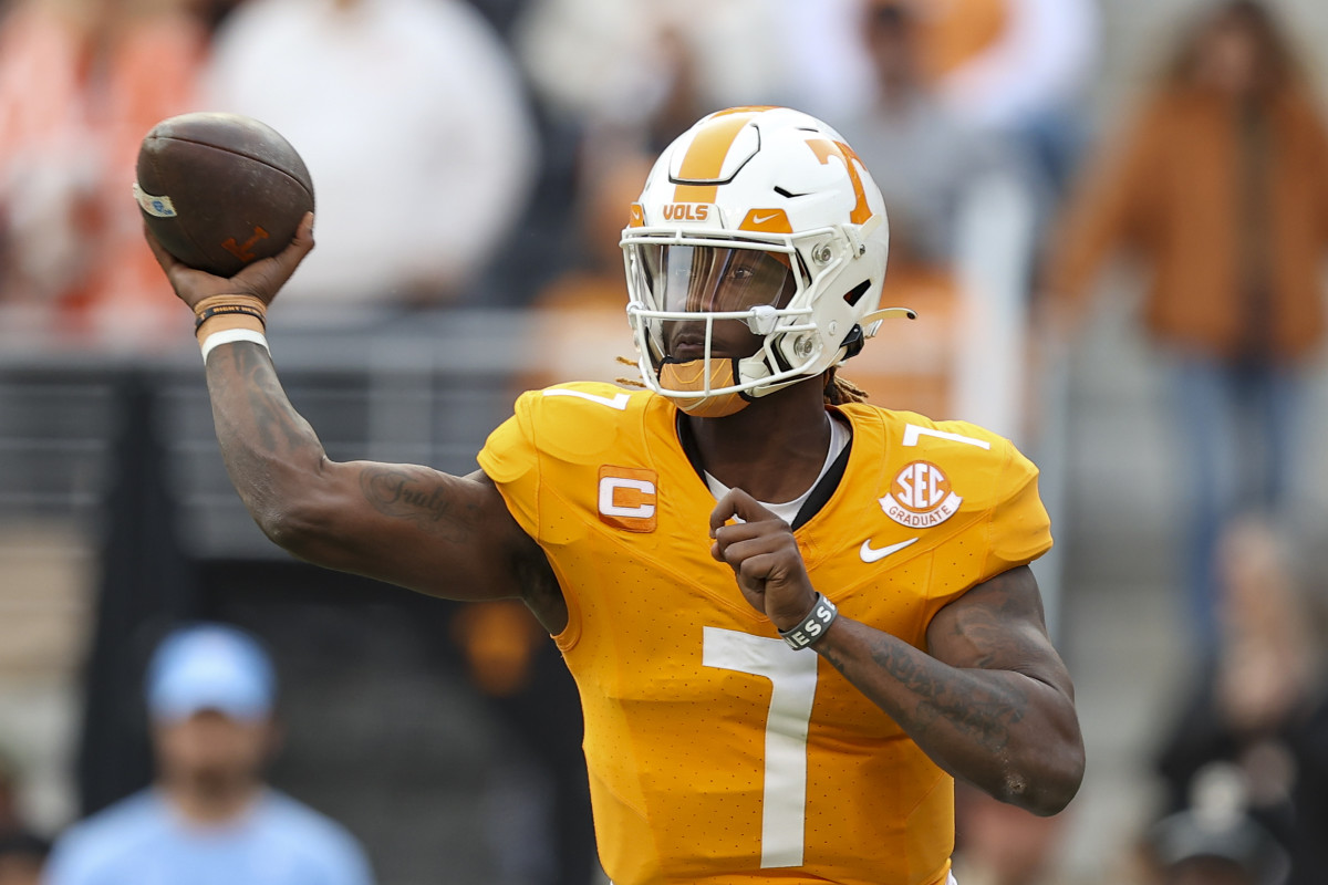 Tennessee Volunteers QB Joe Milton III during the win over Vanderbilt. (Photo by Randy Sartin of USA Today Sports)