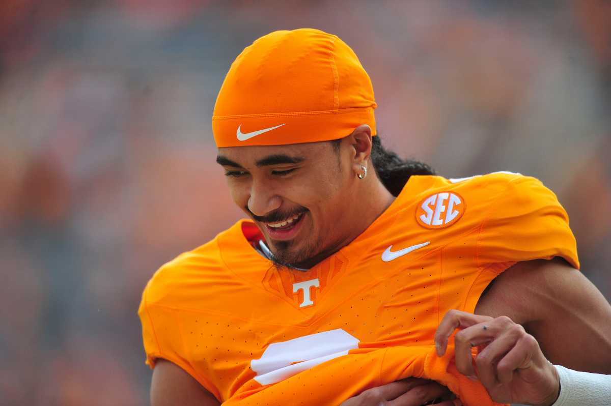 Tennessee Volunteers QB Nico Iamaleava during the win over Vanderbilt. (Photo by Angelina Alcantar of the News Sentinel)