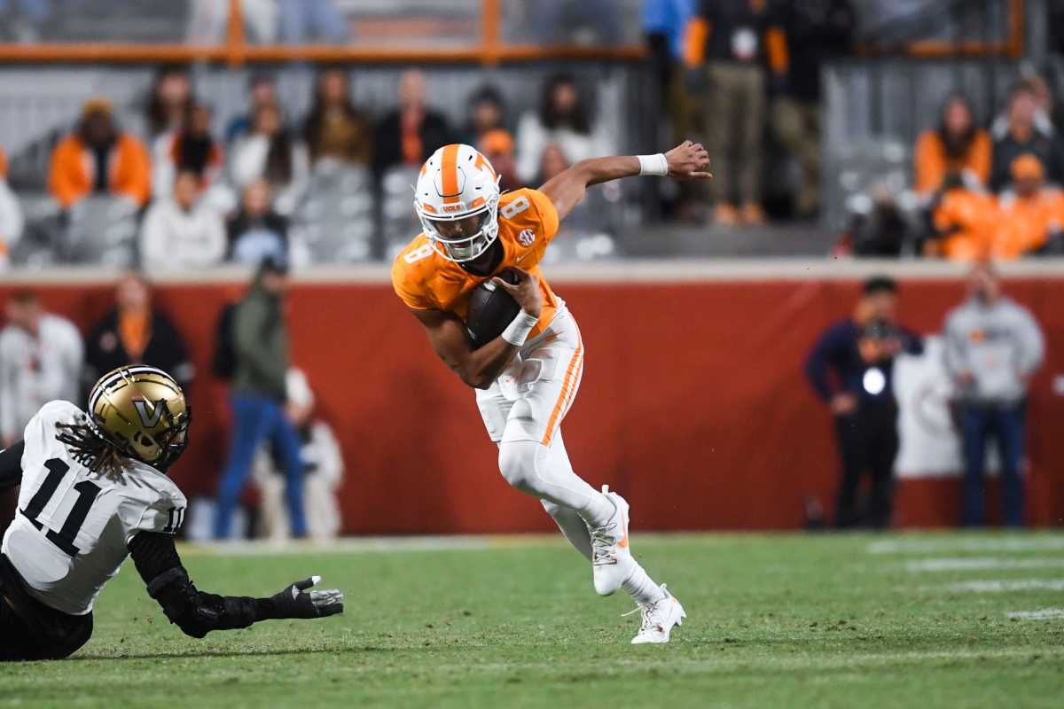 Tennessee Volunteers QB Nico Iamaleava during the win over Vanderbilt. (Photo by Angelina Alcantar/ of the News Sentinel)