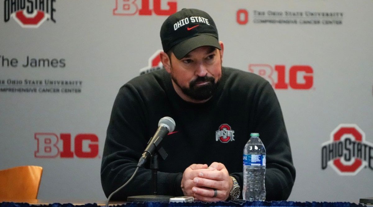 Ohio State coach Ryan Day after the No. 2 Buckeyes’ 30–24 loss to No. 3 Michigan on Nov. 25, 2023.