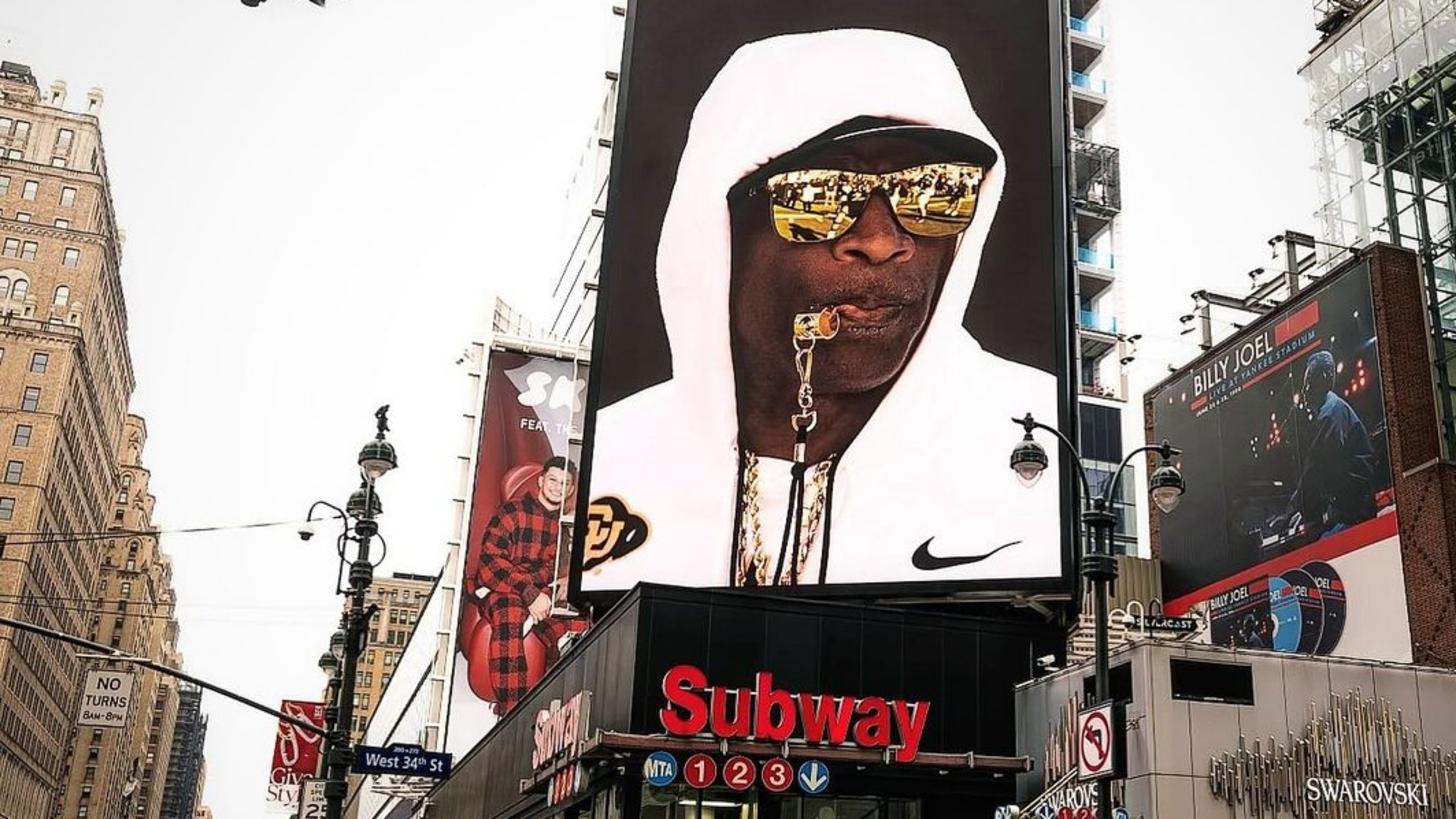 Deion Sanders on Times Square billboard for Nike