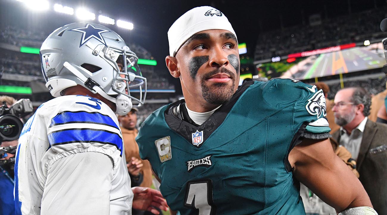 Cowboys quarterback Dak Prescott and Eagles quarterback Jalen Hurts