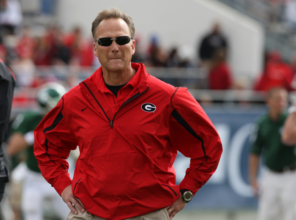 Jan 1, 2009; Orlando, FL, USA; Georgia Bulldogs head coach Mark Richt on the field pre-game against the Michigan State Spartans at Florida Citrus Bowl Stadium.© Matthew Emmons-USA TODAY Sports