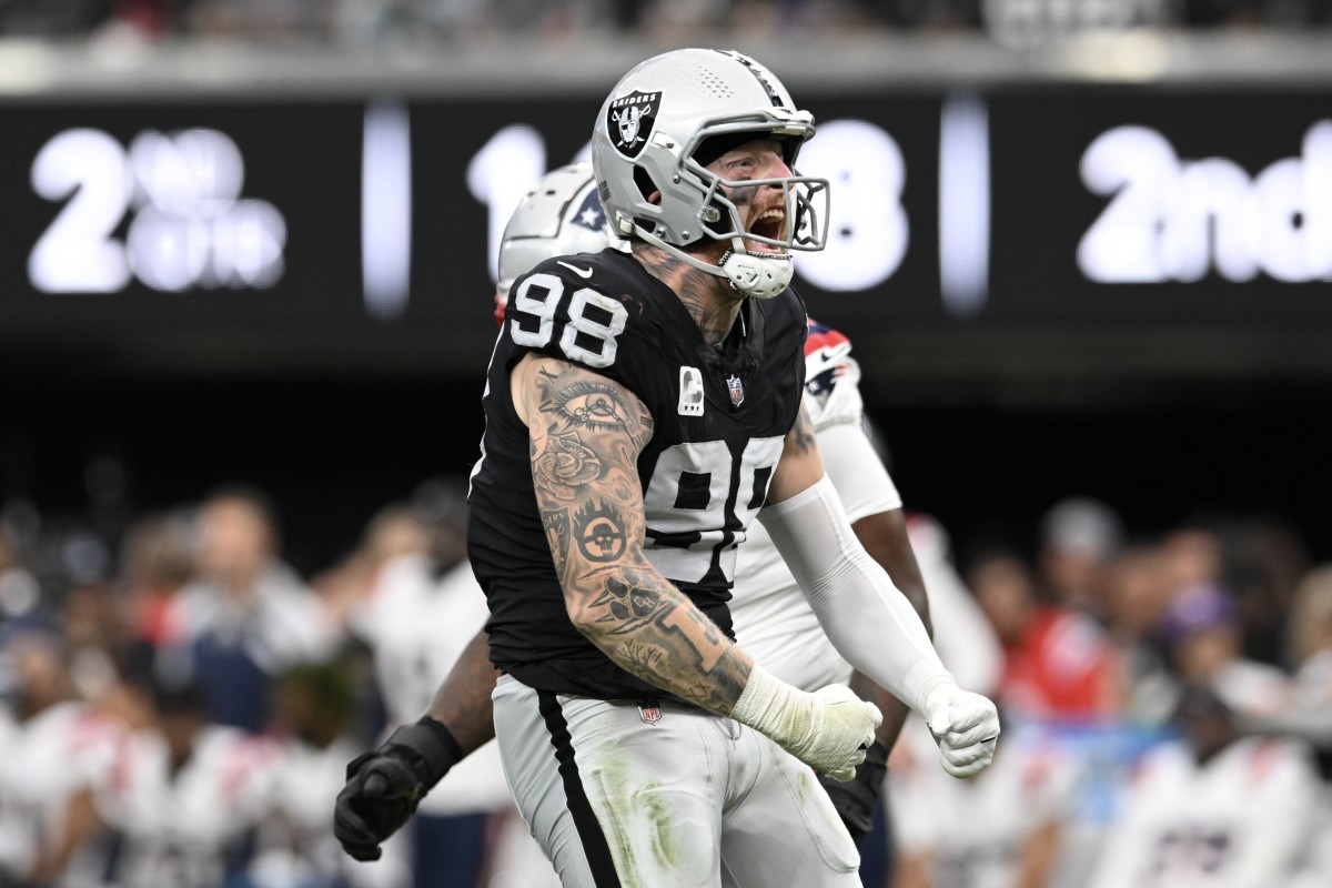 Las Vegas Raiders star Maxx Crosby is a finalist for the Art Rooney Sportsmanship Award.