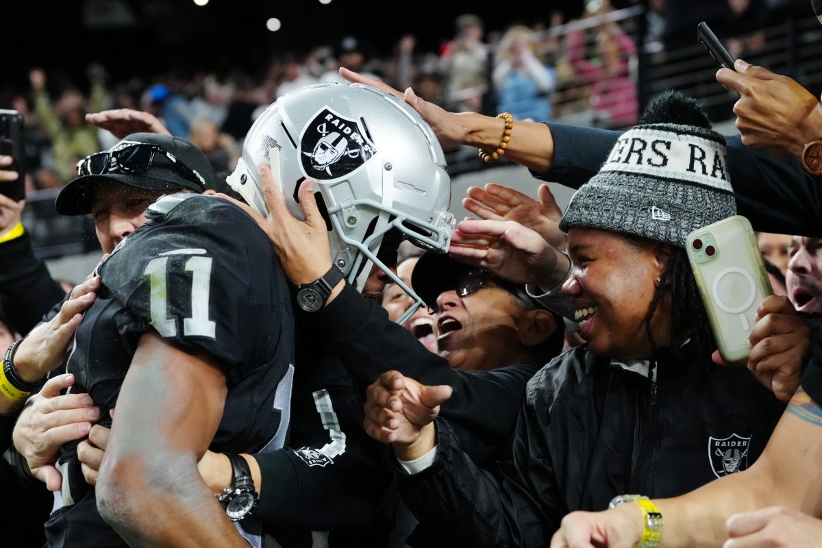 Las Vegas Raiders rookie wide receiver Tre Tucker scored the first two touchdowns of his NFL career in Thursday's game.