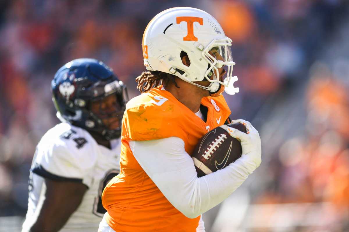 Former Tennessee Volunteers DL Tyler Baron during the win over UConn. (Photo by Angelina Alcantar of the USA Today Network)