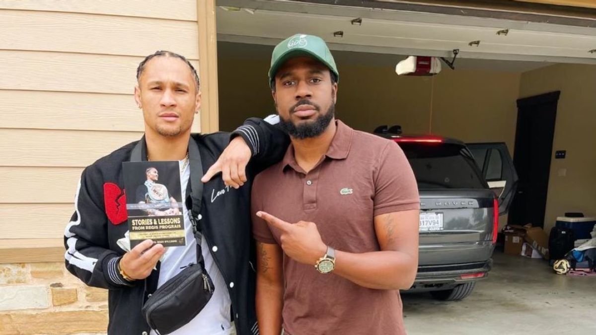 Regis Prograis (L) and Ross Williams in New Orleans, Louisiana. The childhood friends put Regis' complicated journey in a book, Dec 8, 2023. COURTESY ROSS WILLIAMS.