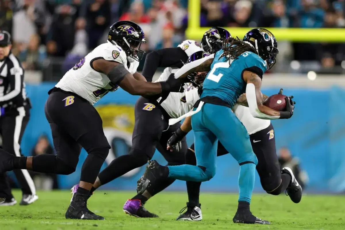 The Baltimore Ravens held the Jacksonville Jaguars to just 75 rushing yards in the win.