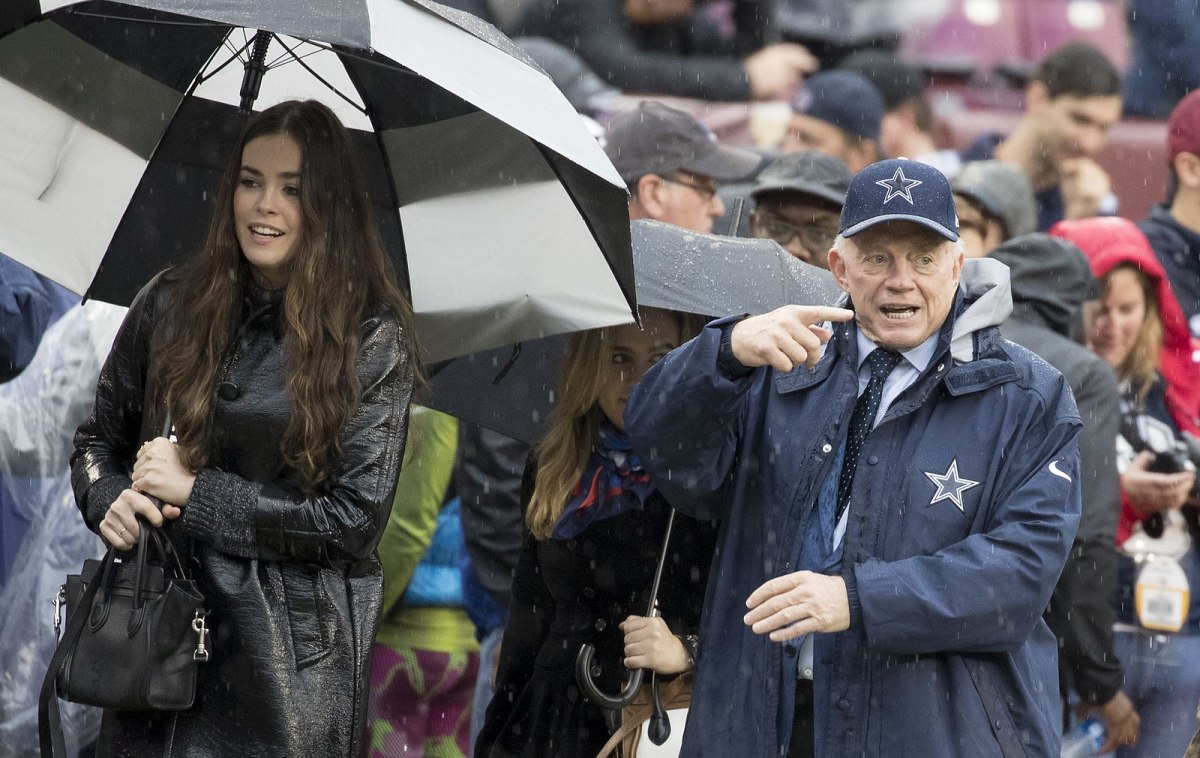 Jerry Jones in the rain