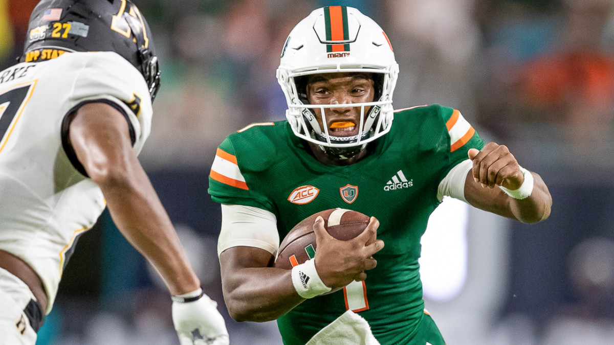 Miami Hurricanes quarterback D'Eriq King against Appalachian State