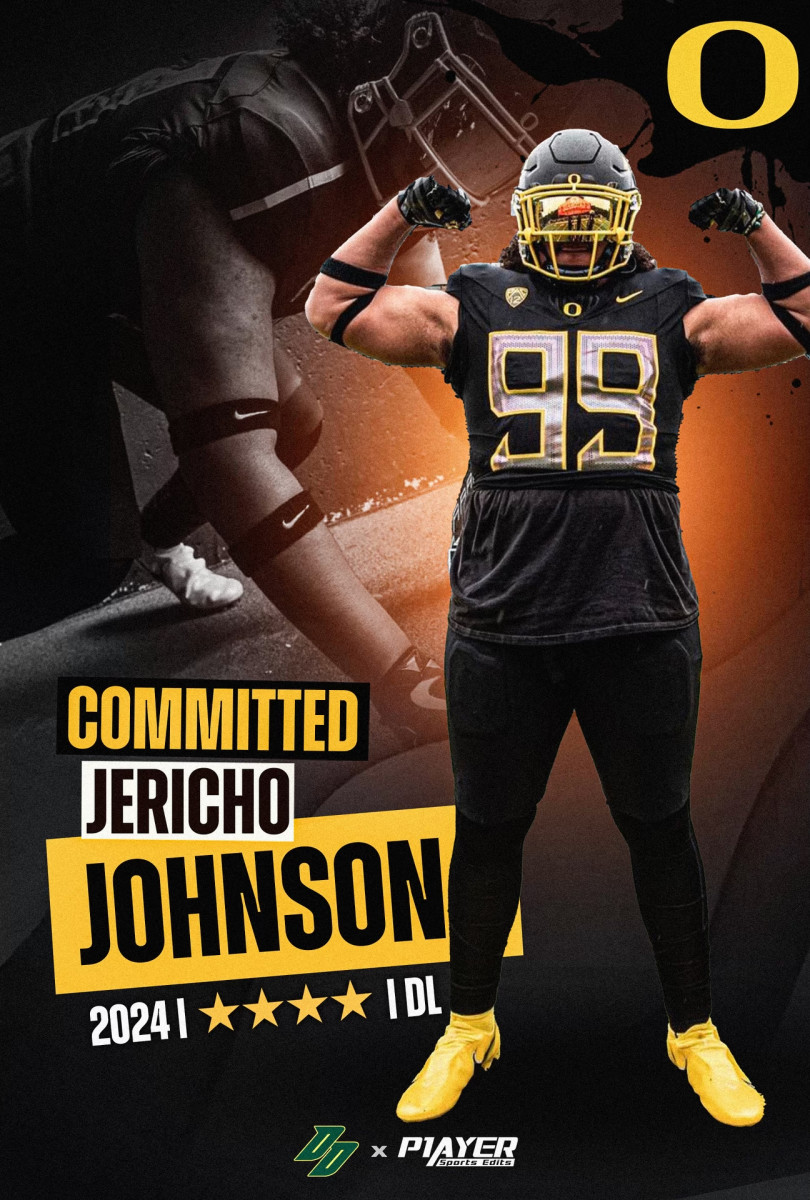 Jericho Johnson is the third All-American interior defensive lineman to commit to Oregon in the 2024 recruiting class.