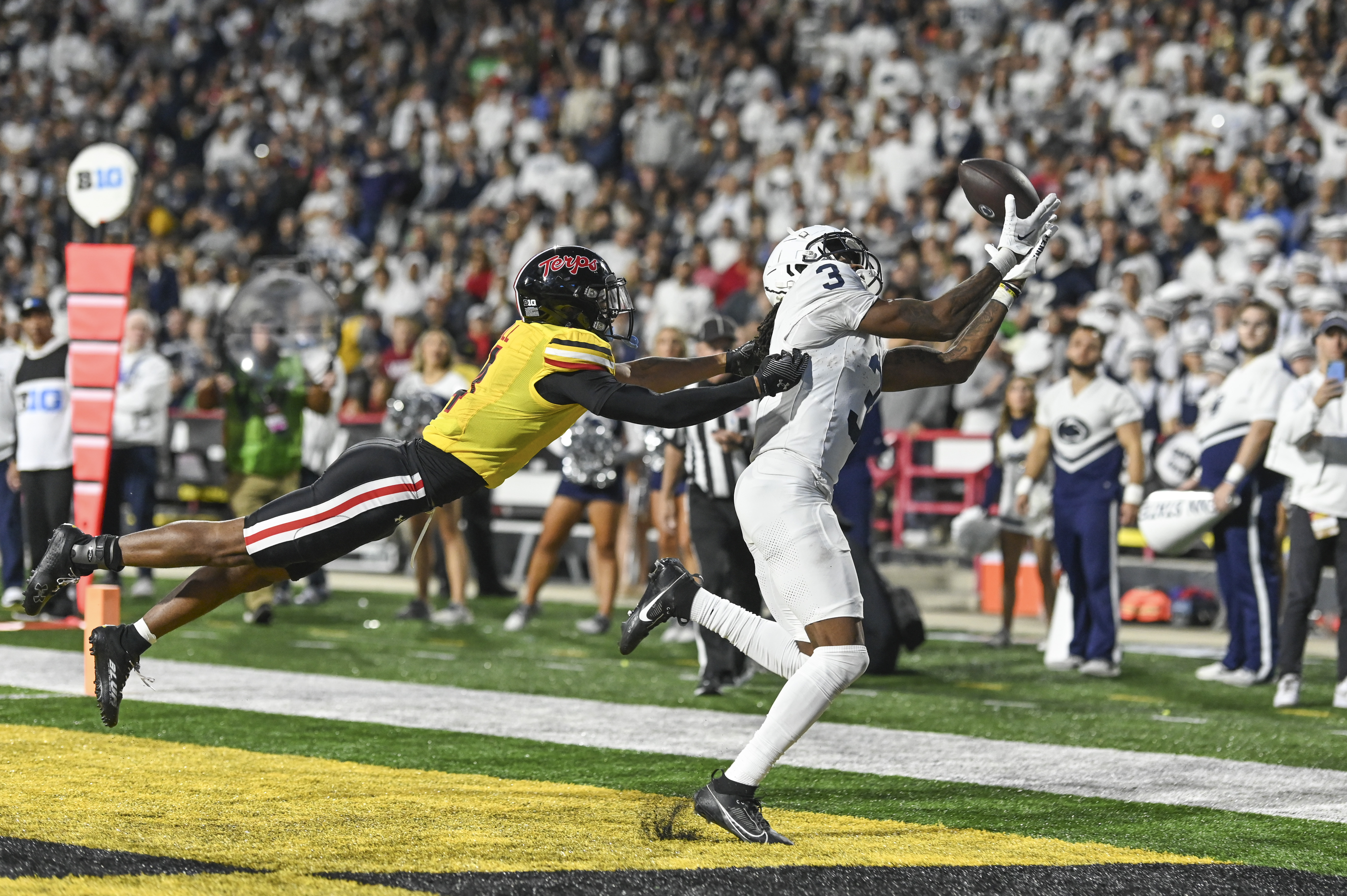 Penn State receiver Dante Cephas catches a touchdown pass in the Nittany Lions' victory over the Maryland Terrapins.