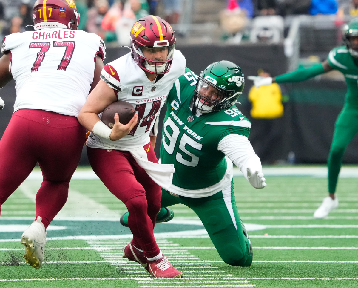 Jets' DT Quinnen Williams pressures Washington QB Sam Howell