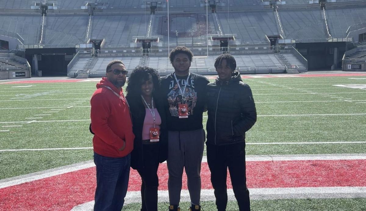 2026 OT Darius Gray during an unofficial visit to Ohio State. (Photo courtesy of Darius Gray)