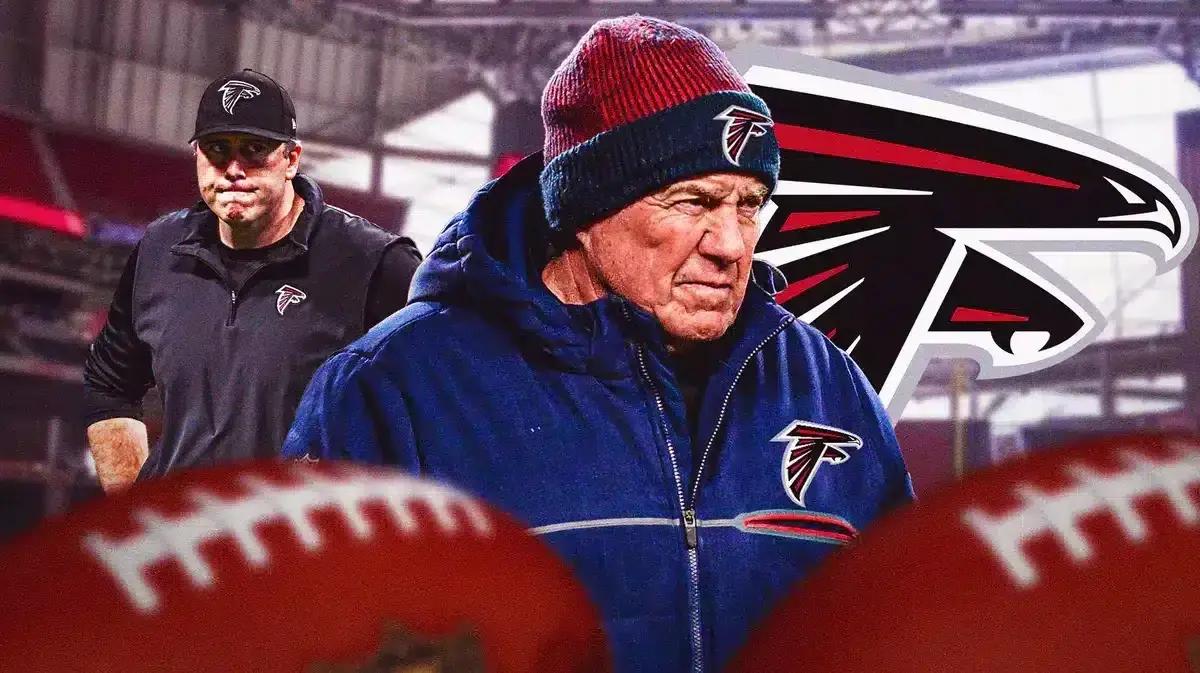 Former Atlanta Falcons coach Arthur Smith (left) and now Ex-New England Patriots coach Bill Belichick (right).