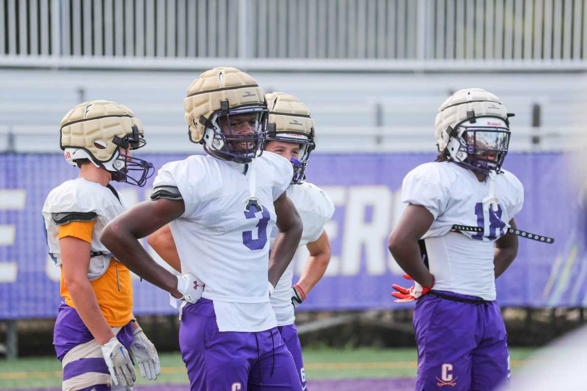 2025 4-star WR Thomas Blackshear during fall camp with Calvary Day School. (Photo by Richard Burkhart of the Savannah Morning News)