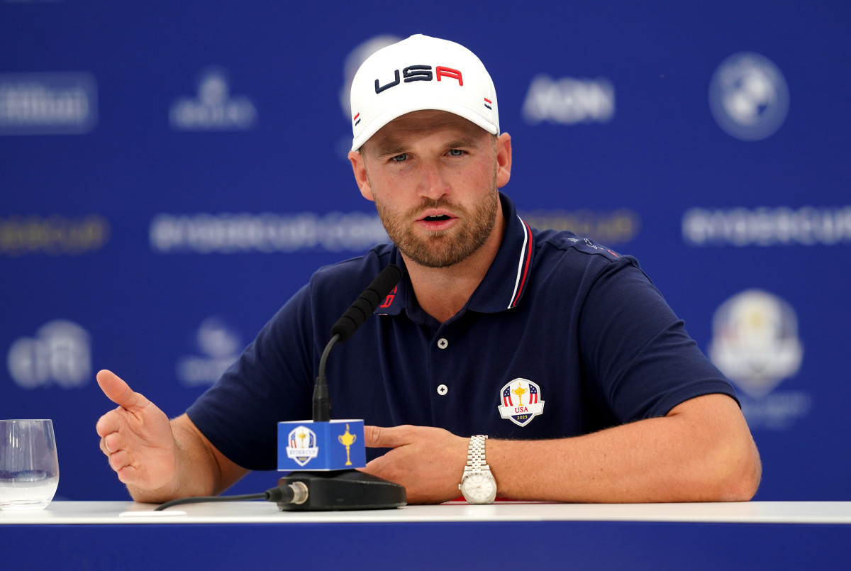 USA's Wyndham Clark during a press conference at the Marco Simone Golf and Country Club, Rome, Italy, ahead of the 2023 Ryder Cup. 